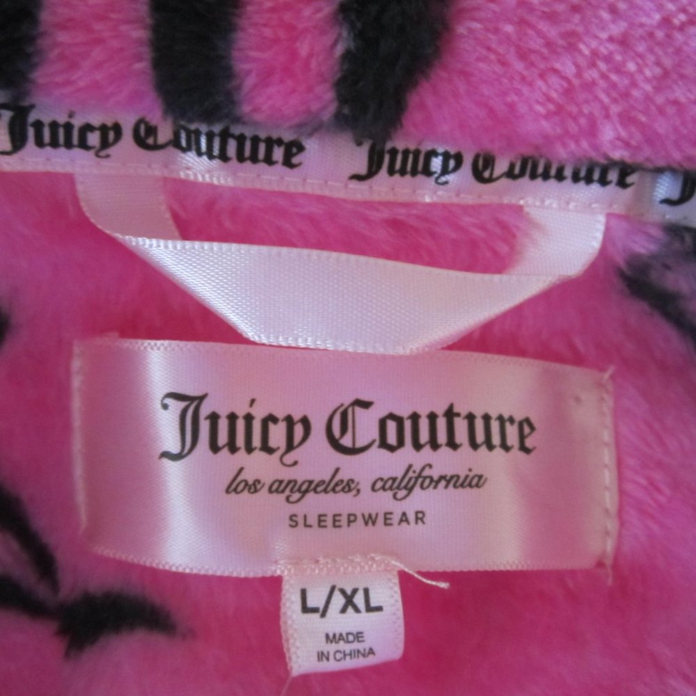 Juicy Couture Bathrobe Robe Sleepwear Hot Pink Crown S/M or L/XL Women NEW - Picture 5 of 6